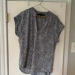 Cynthia Steffe Black and White Textured Blouse